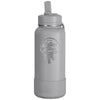 Hydrapeak Grey 32oz Insulated Water Bottle w/ Straw Lid
