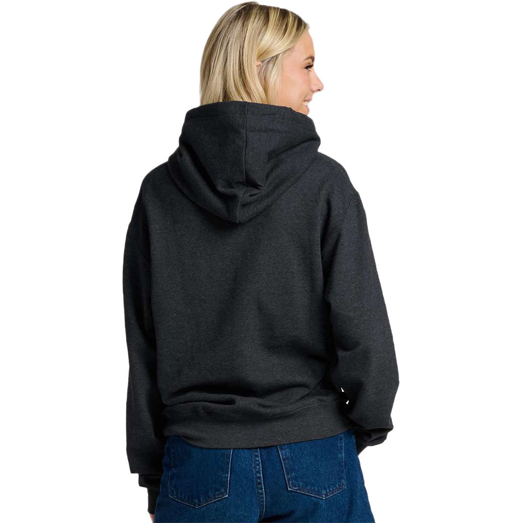 Jerzees Unisex Black Ink Heather Ultimate CVC Hooded Sweatshirt