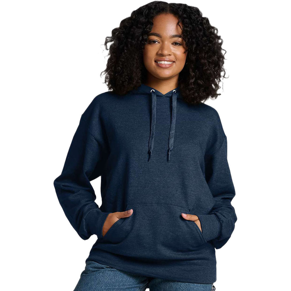 Jerzees Unisex Indigo Heather Ultimate CVC Hooded Sweatshirt