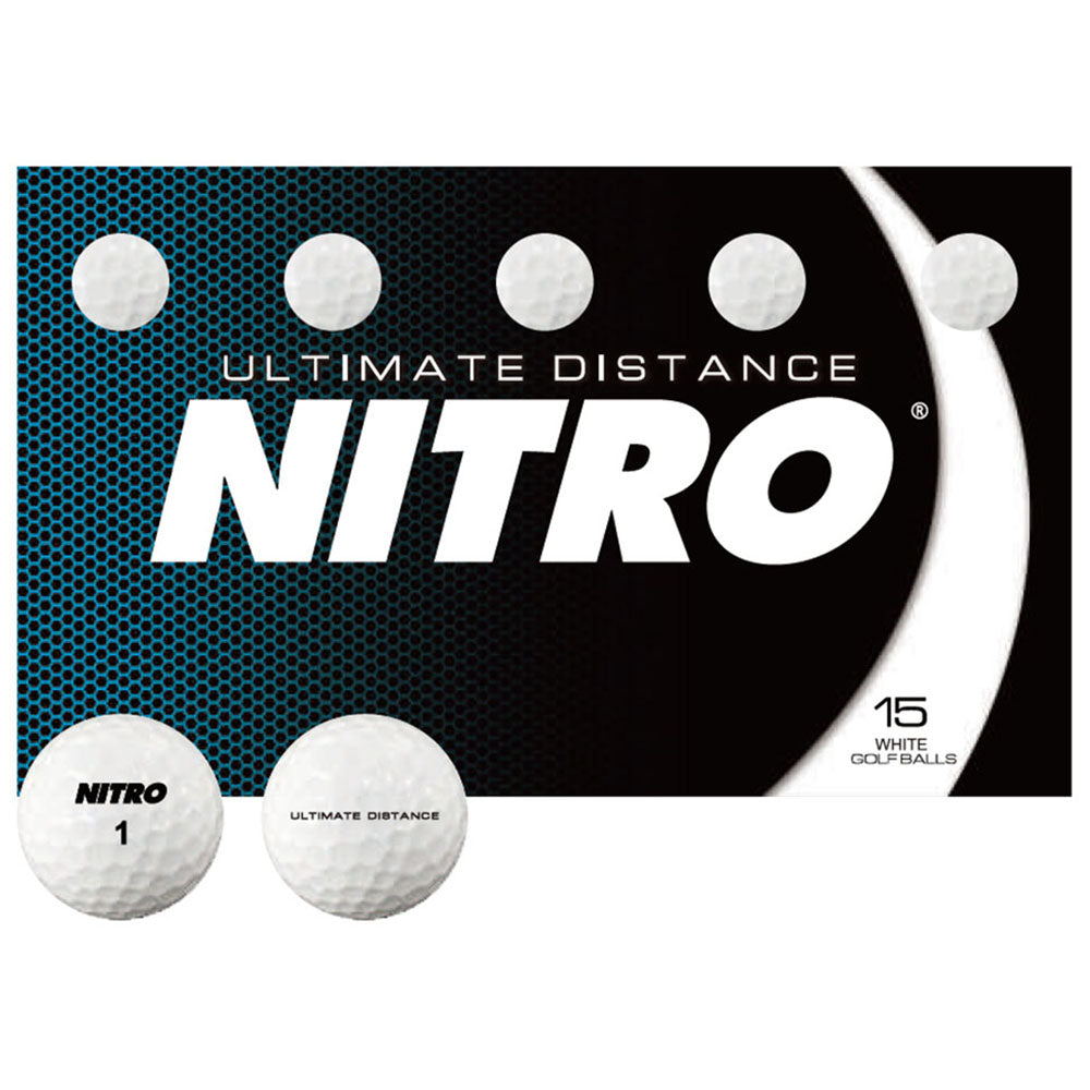 Nitro White Ultimate Distance Golf Balls (15 Ball Pack)