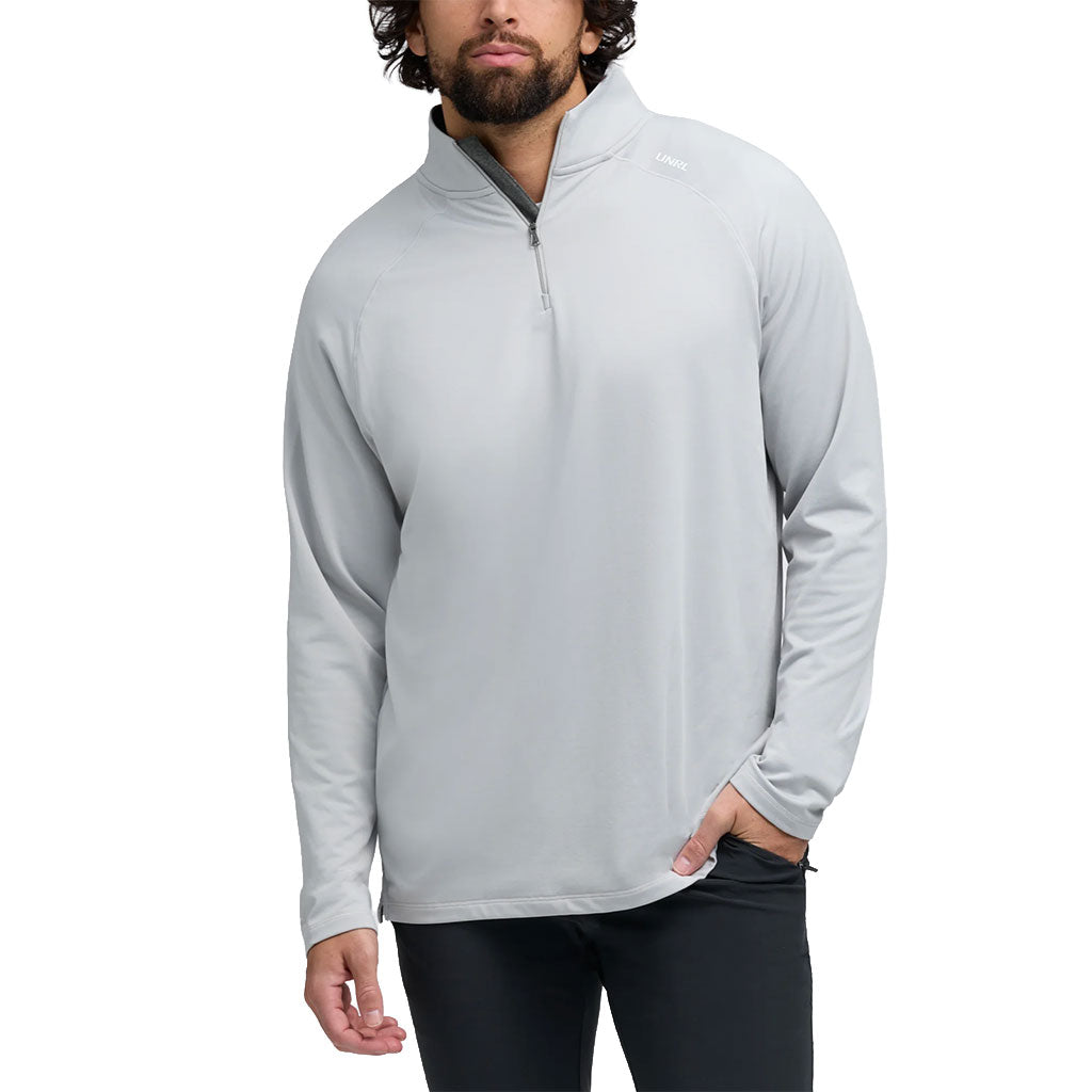 UNRL Men's Core Grey Interlock Quarter Zip