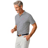 Johnnie-O Men's Navy Dru Stripe Performance Mesh Polo