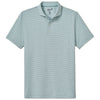 Johnnie-O Men's Green Grass Lyndonn Striped Jersey Performance Polo