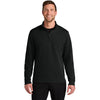 Port Authority Men's Deep Black Wearever Signature Double Pique 1/4-Zip