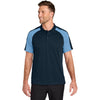 Port Authority Men's River Blue Navy/Carolina Blue Wearever Performance Pique Colorblock Polo