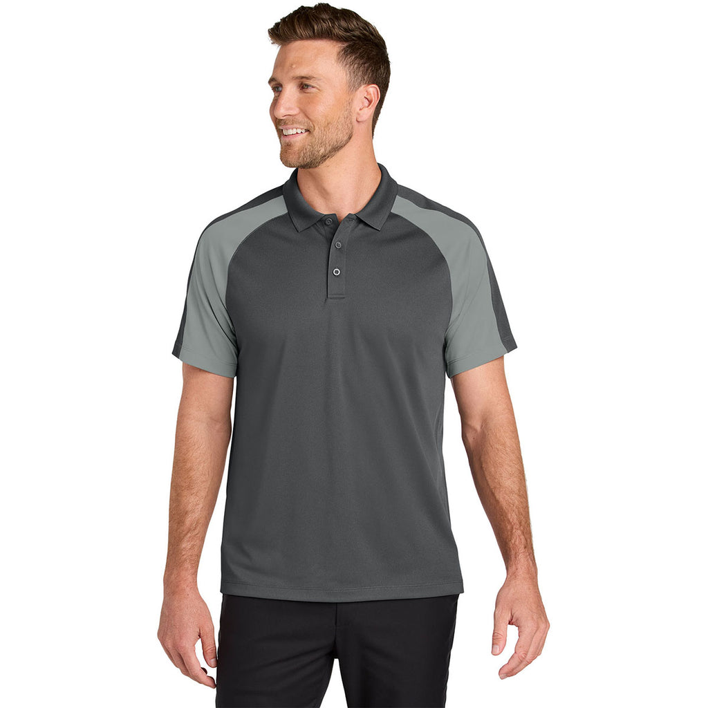 Port Authority Men's Storm Grey/Gusty Grey Wearever Performance Pique Colorblock Polo