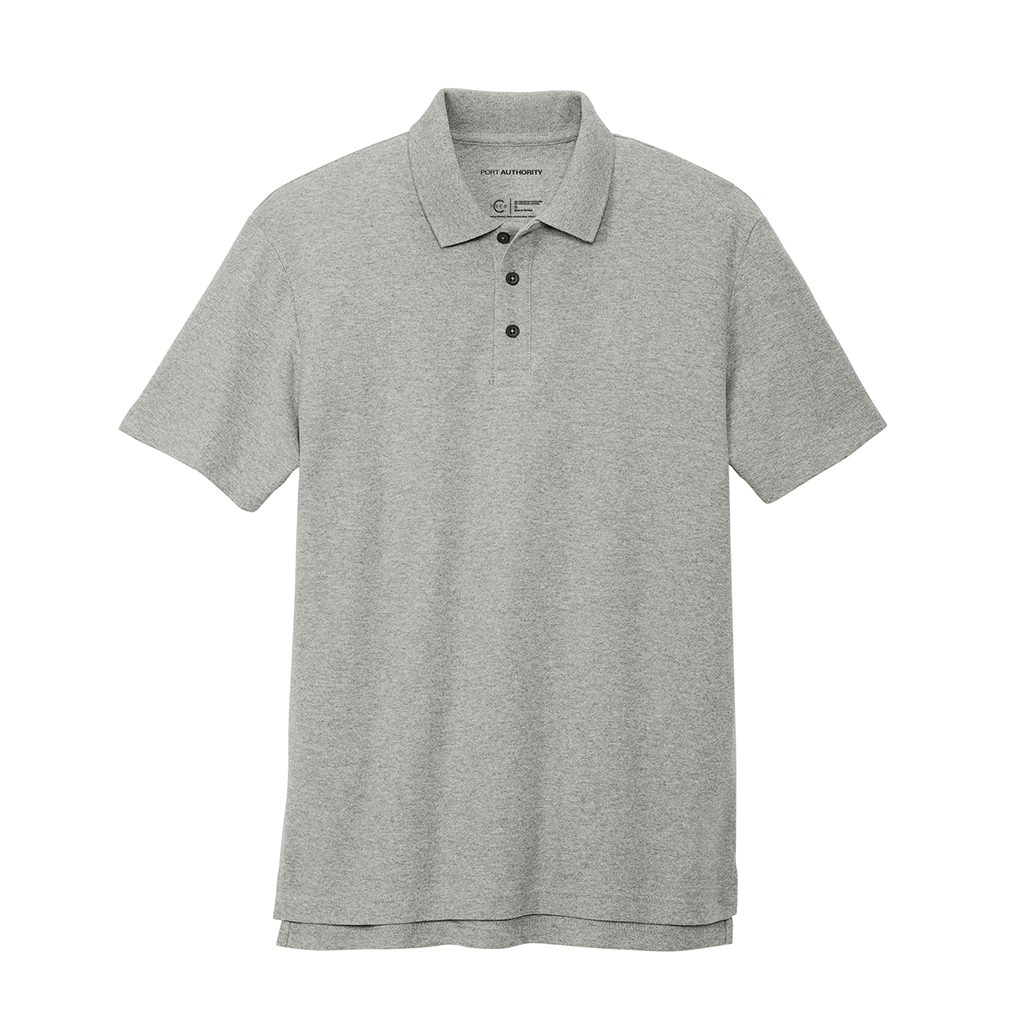 Port Authority Men's Deep Smoke Heather Cotton Blend Pique Polo