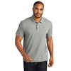 Port Authority Men's Deep Smoke Heather Cotton Blend Pique Polo