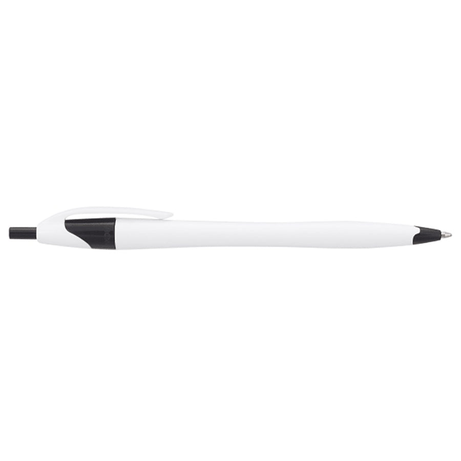 Bullet White w/Black Trim Cougar Retractable Ballpoint Pen