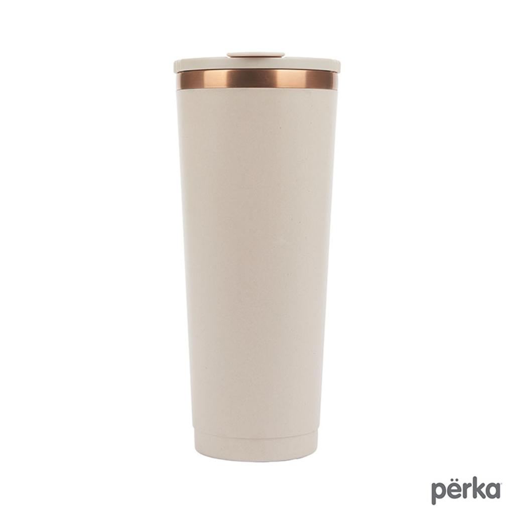 Perka Natural Barbarossa 24 oz. Recycled Steel and Coffee Grounds Tumbler