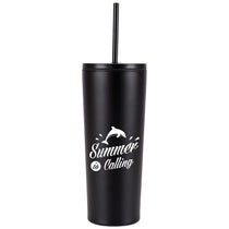 Logomark Black Bayard 24 oz. Double Wall Steel/PP Liner Straw Tumbler