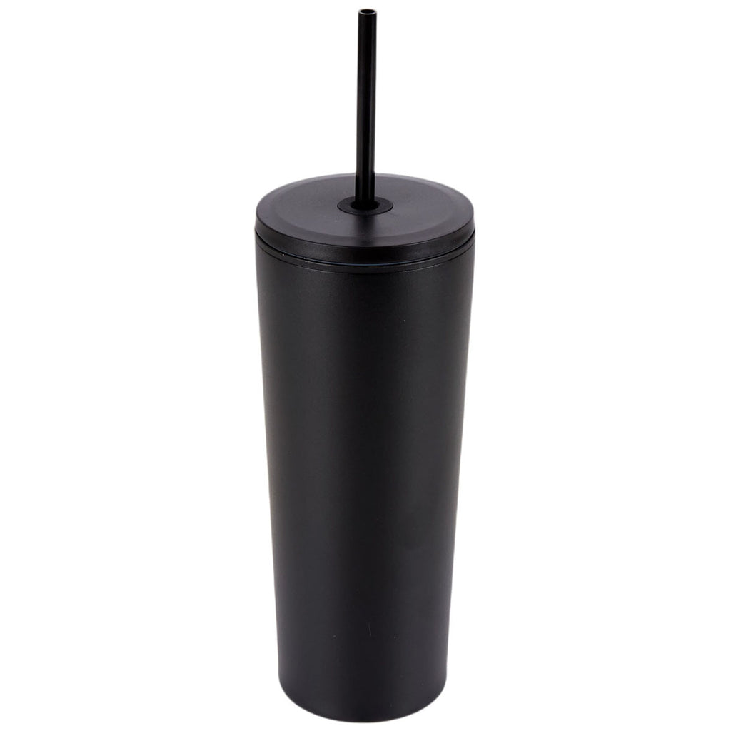 Logomark Black Bayard 24 oz. Double Wall Steel/PP Liner Straw Tumbler