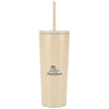 Logomark Khaki Bayard 24 oz. Double Wall Steel/PP Liner Straw Tumbler