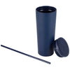 Logomark Navy Bayard 24 oz. Double Wall Steel/PP Liner Straw Tumbler