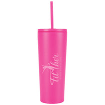 Logomark Pink Bayard 24 oz. Double Wall Steel/PP Liner Straw Tumbler