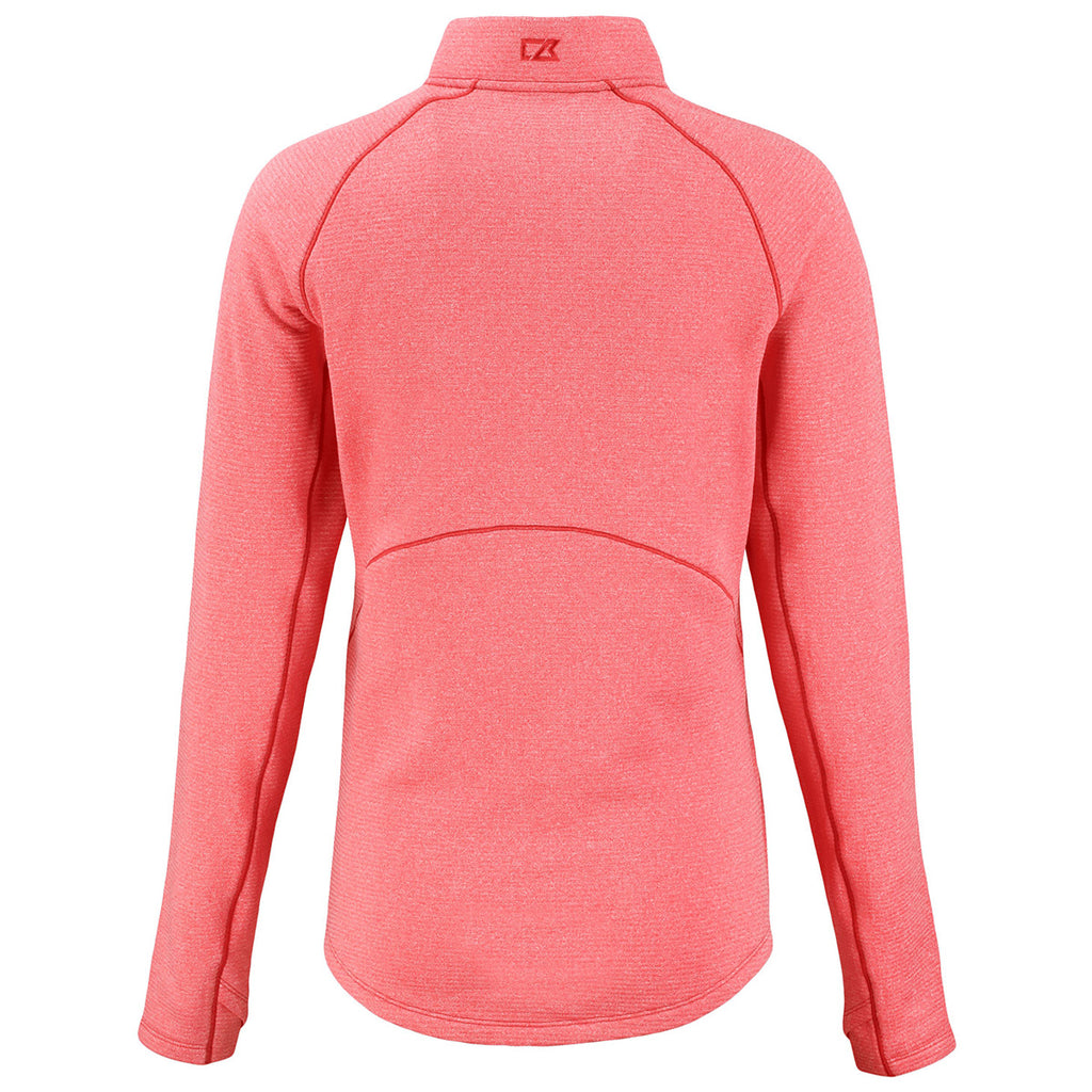 Cutter & Buck Women's Red Heather Peshastin Eco Recycled Half Zip Pullover