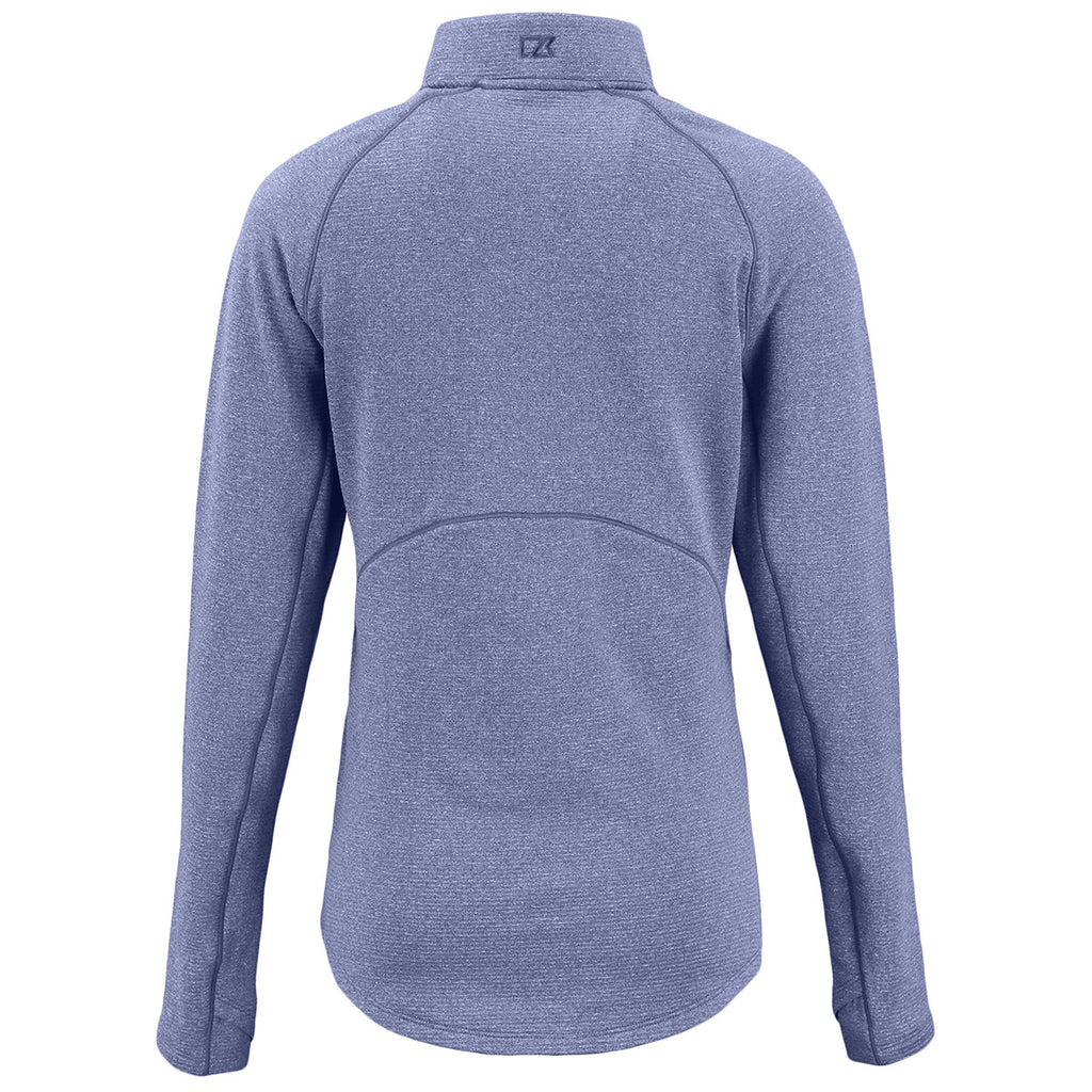 Cutter & Buck Women's Tour Blue Heather Peshastin Eco Recycled Half Zip Pullover