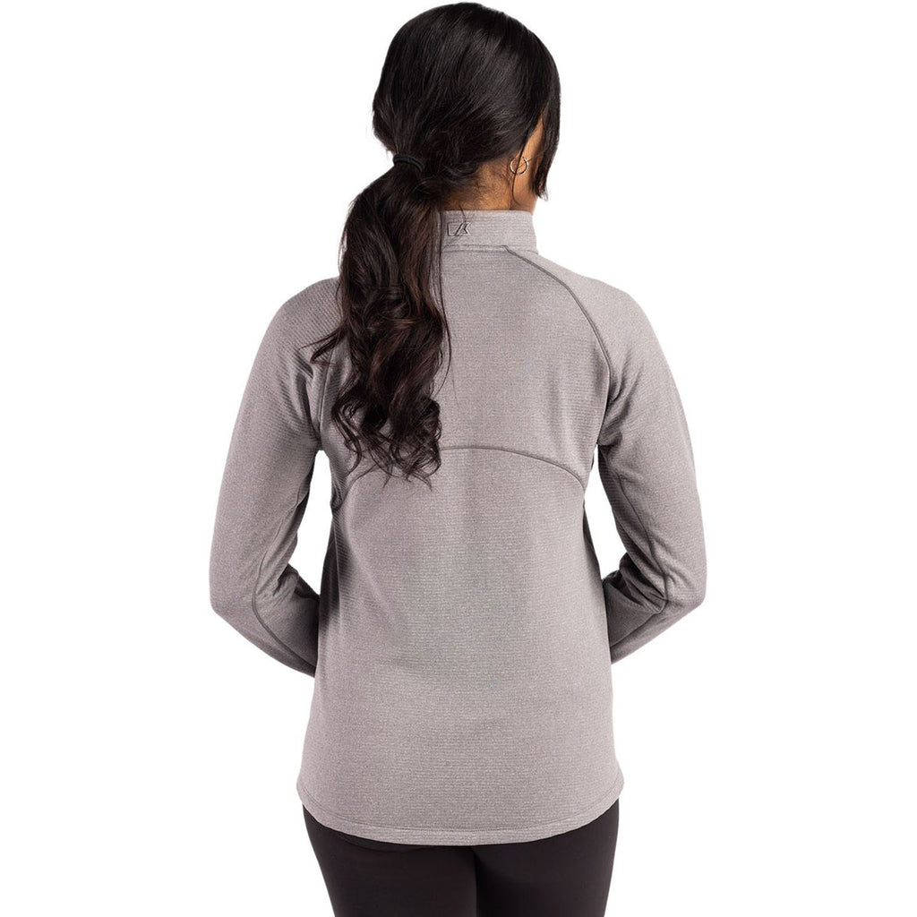 Cutter & Buck Women's Elemental Grey Heather Peshastin Fleece Recycled Full Zip Jacket