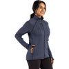 Cutter & Buck Women's Navy Blue Heather Peshastin Fleece Recycled Full Zip Jacket