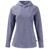 Cutter & Buck Women's Navy Blue Heather Adapt Knit Recycled Heathered Hooded Pullover