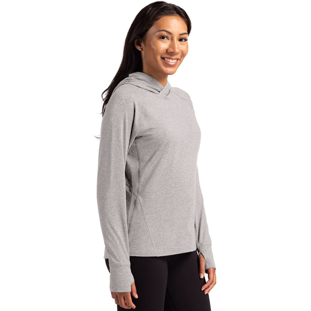 Cutter & Buck Women's Polished Heather Adapt Knit Recycled Heathered Hooded Pullover