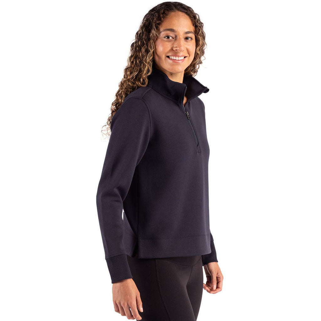 Cutter & Buck Women's Navy Blue Roam Epic Versatility Quarter Zip Pullover