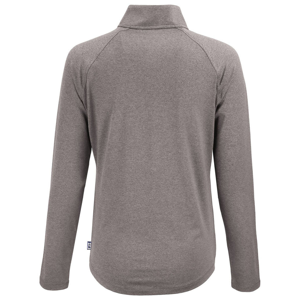 Cutter & Buck Women's Elemental Grey Coastline Epic Comfort Recycled Quarter Zip