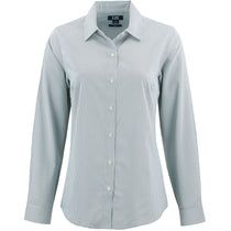 Cutter & Buck Women's Hunter/White Skyline Epic Confidence Recycled Pinstripe Long Sleeve Dress Shirt