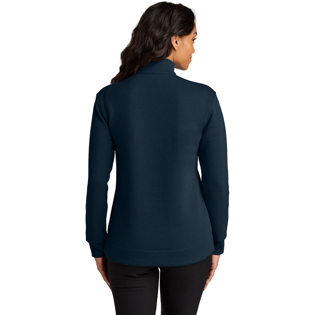 Port Authority Women's River Blue Navy Wearever Signature Double Pique 1/4-Zip