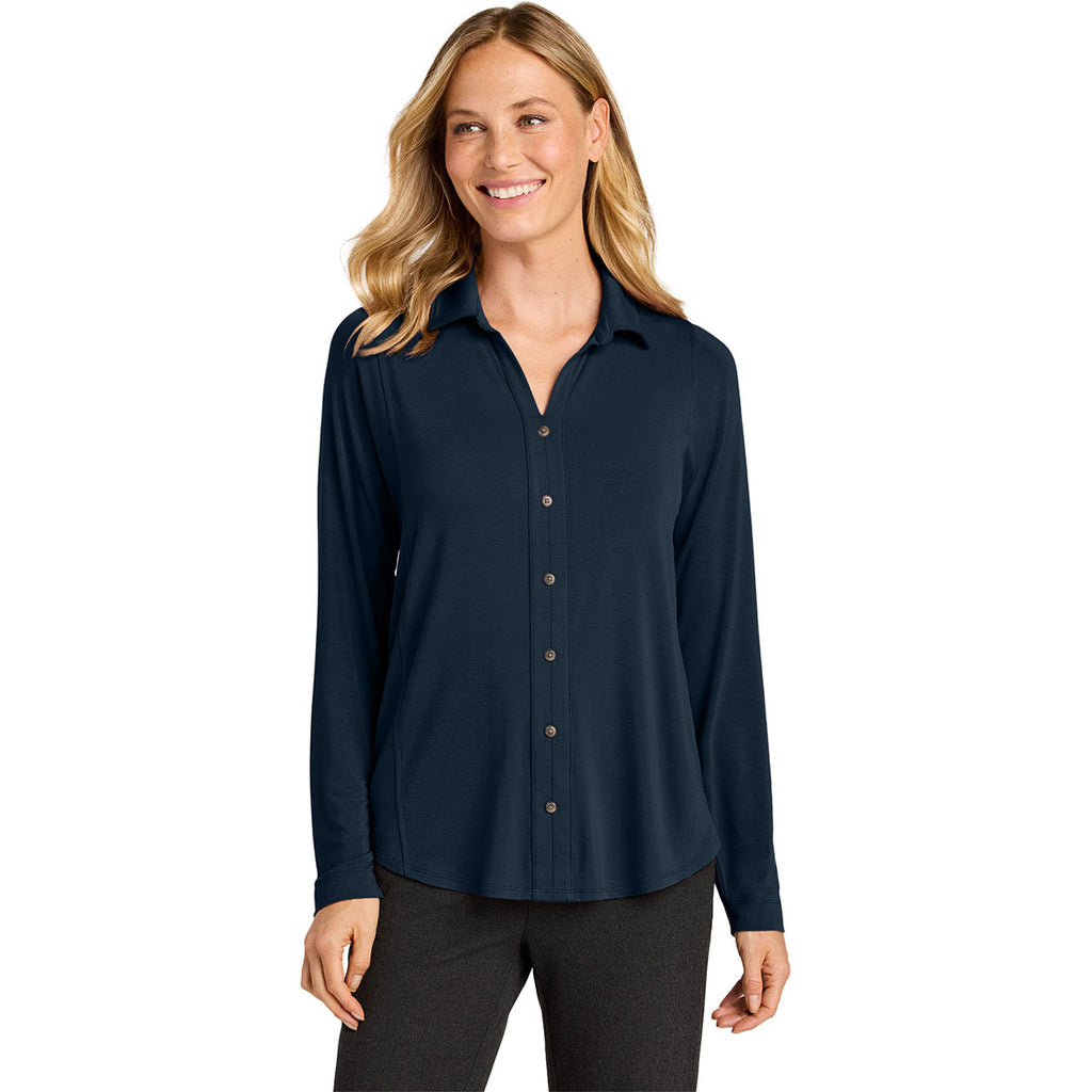 Port Authority Women's River Blue Navy Luxe Knit Button Tunic