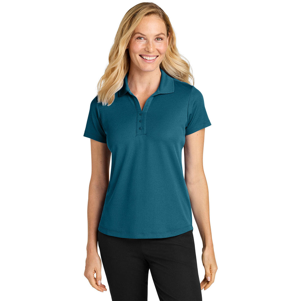 Port Authority Women's Moroccan Blue Plaited Pique Polo