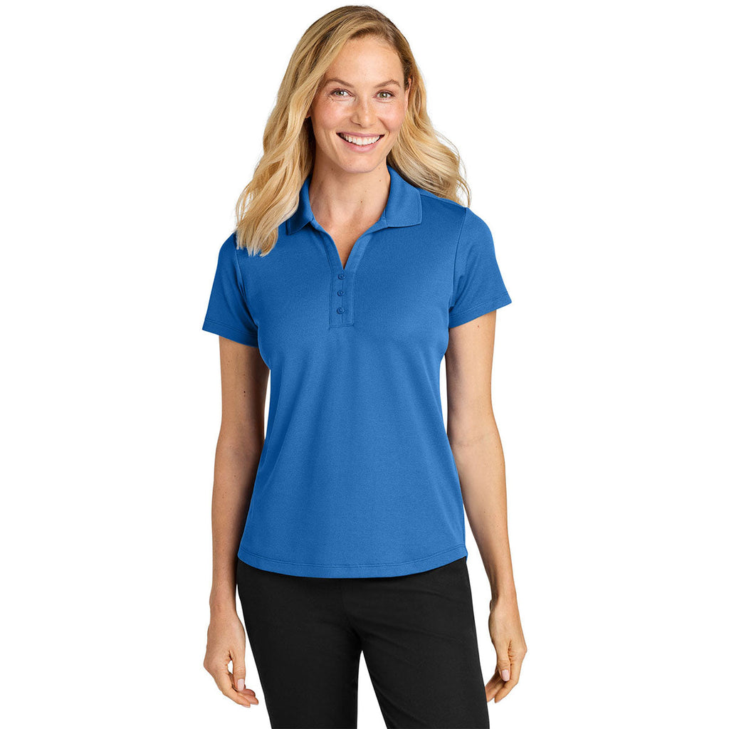 Port Authority Women's Strong Blue Plaited Pique Polo