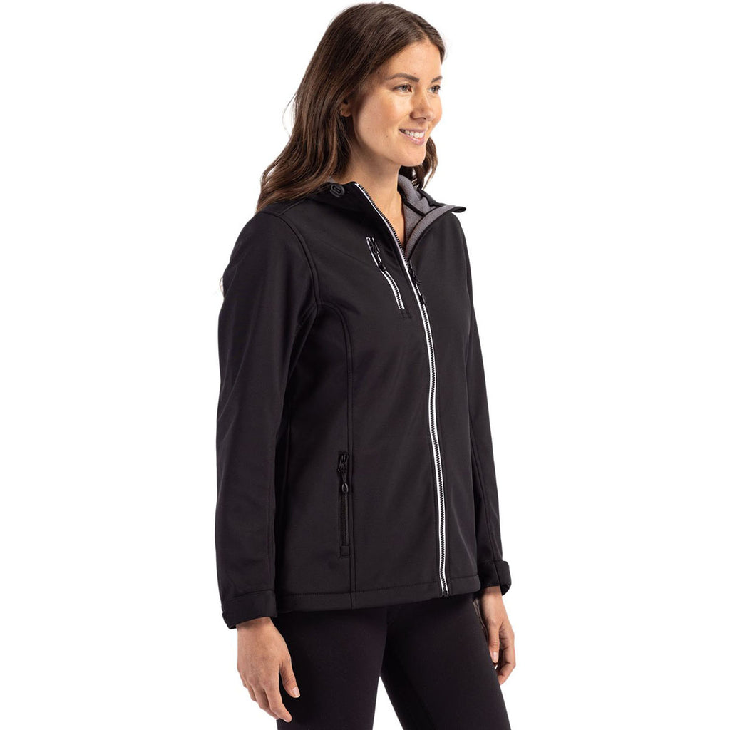 Clique Women's Black Telemark Eco Stretch Softshell Full Zip Hooded Jacket