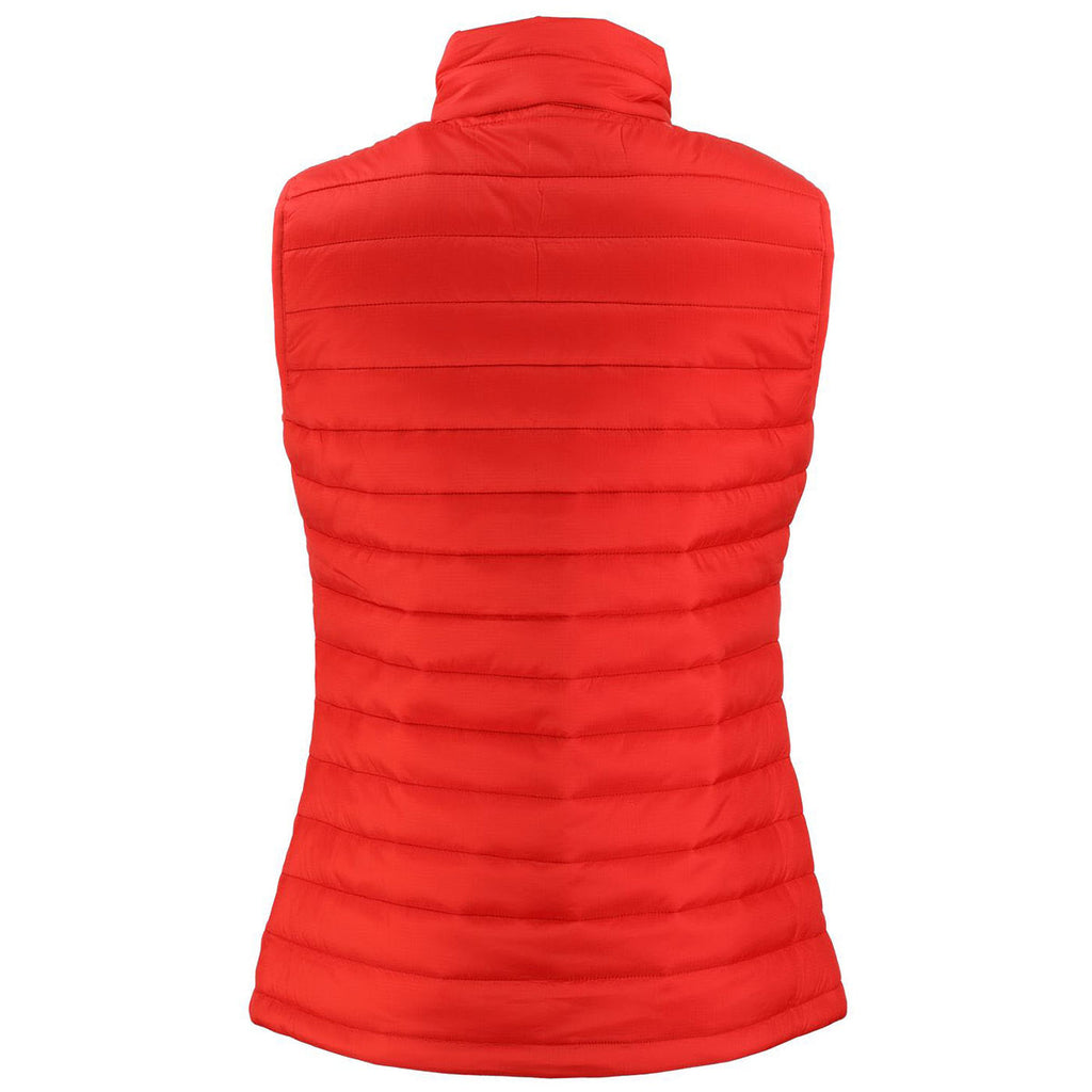 Clique Women's Red Valhalla Full Zip Puffer Vest