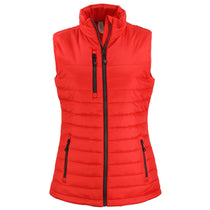 Clique Women's Red Valhalla Full Zip Puffer Vest