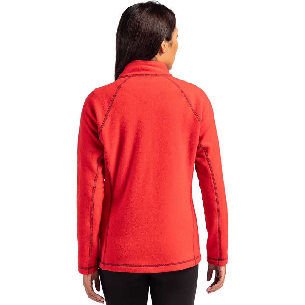 Clique Women's Red Powder Fleece Full Zip Jacket