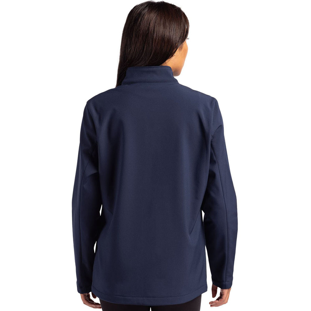 Clique Women's Dark Navy/Pure Slate Tempo Stretch Full Zip Softshell Jacket