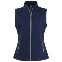 Clique Women's Dark Navy/Pure Slate Tempo Stretch Full Zip Softshell Vest