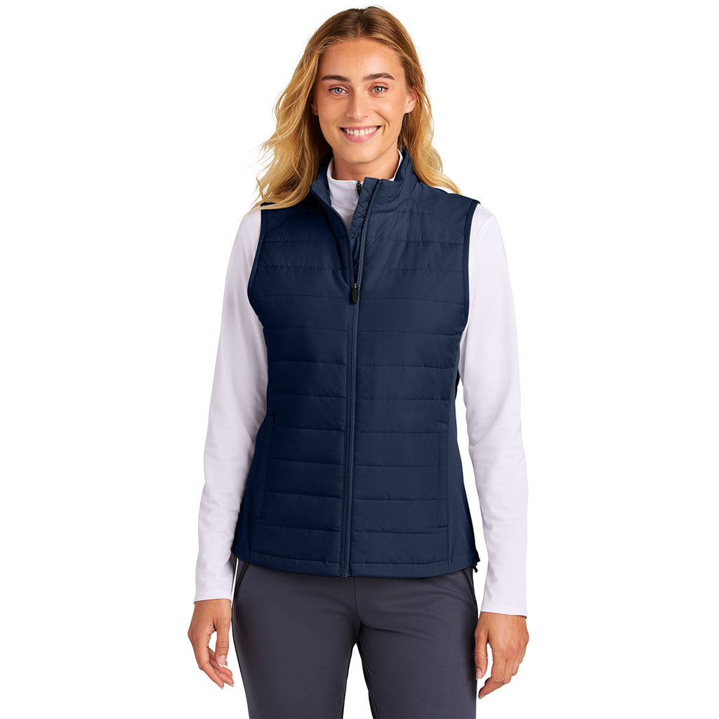 Sport-Tek Women's True Navy Teknical Hybrid Vest