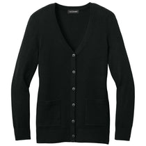 Port Authority Women's Deep Black Easy Care Button-Up Cardigan Sweater