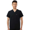 Jaanuu Men's Black Holmes Everyday 1-Pocket Scrub V-Neck Top