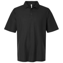 Harriton Men's Black Tall Maverick CVC Pique Polo