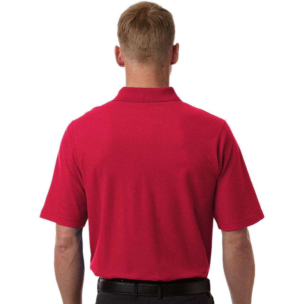 Harriton Men's Red Tall Maverick CVC Pique Polo