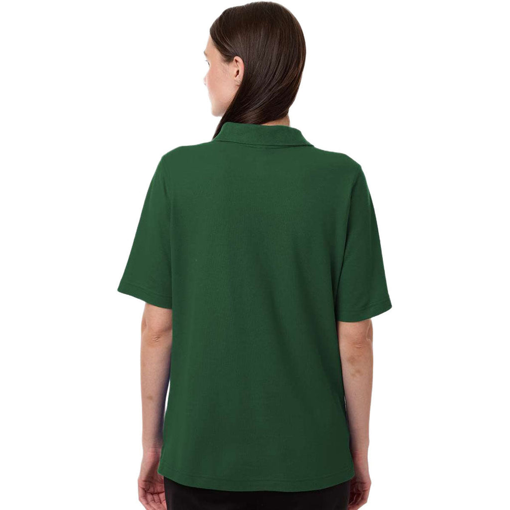 Harriton Women's Dark Green Maverick CVC Pique Polo