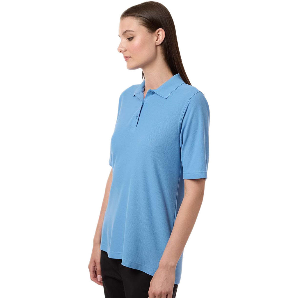 Harriton Women's Light College Blue Maverick CVC Pique Polo