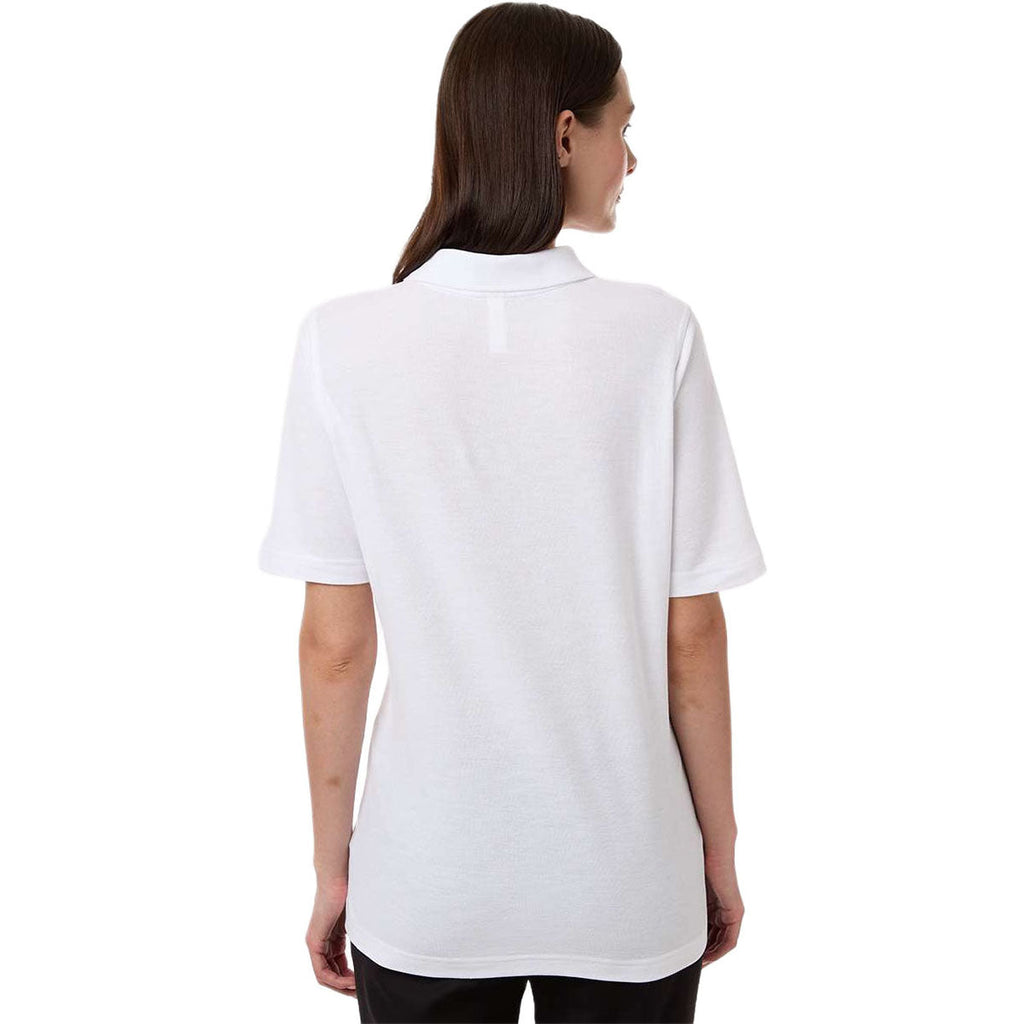 Harriton Women's White Maverick CVC Pique Polo