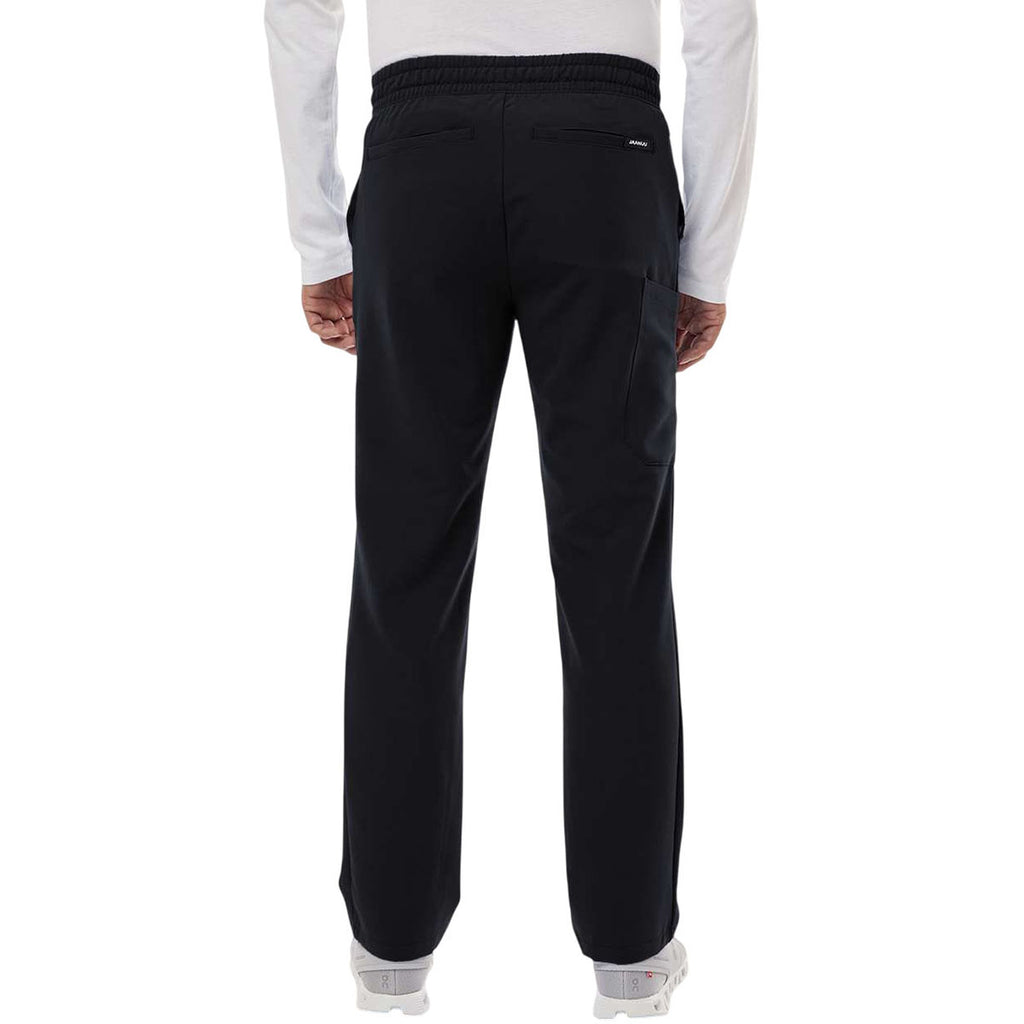 Jaanuu Men's Black Rhodes Everyday Straight-Leg Scrub Pants