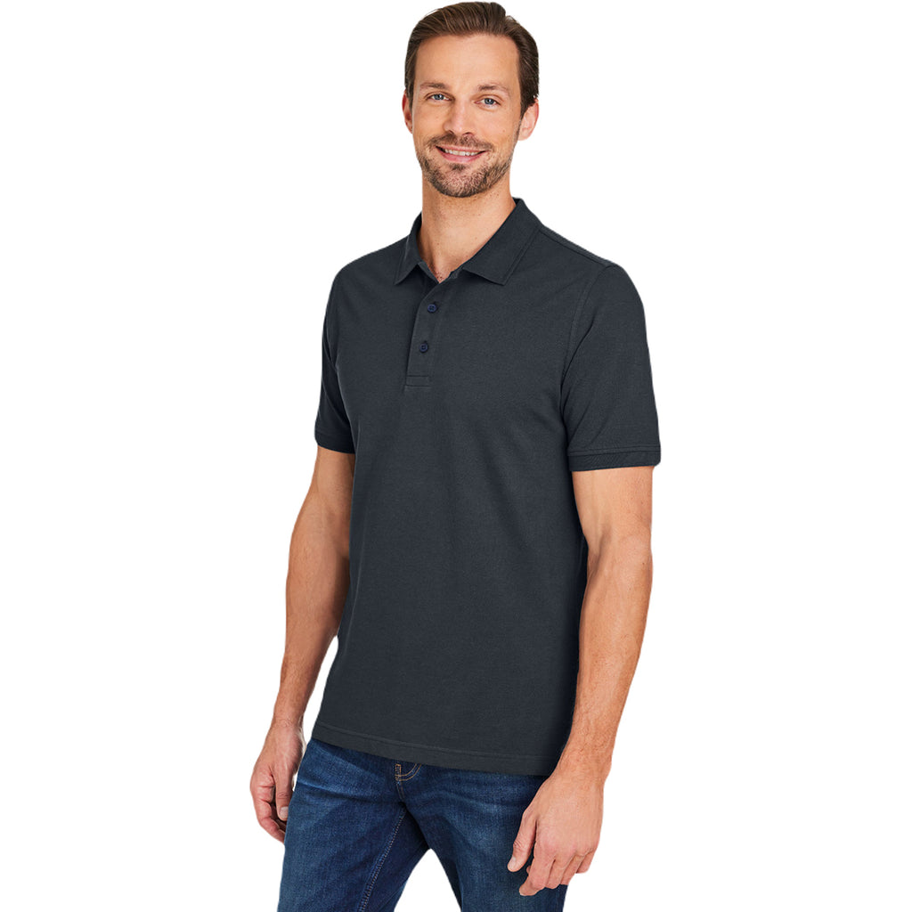 Harriton Men's Dark Charcoal Valiant Cotton Snag Protect Polo