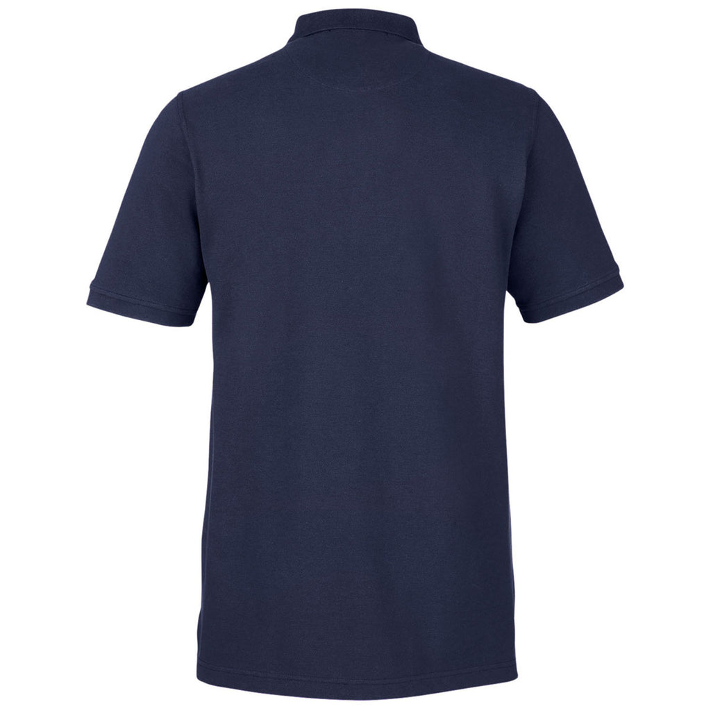 Harriton Men's Dark Navy Valiant Cotton Snag Protect Polo