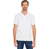 Harriton Men's White Valiant Cotton Snag Protect Polo